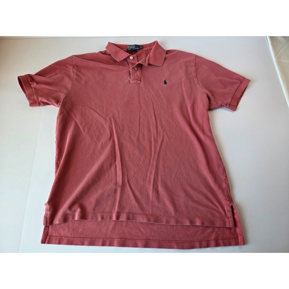 Polo Shirt Mens Extra Large Pink Classic Fit Collared Ralph Lauren Fitted Sleeve